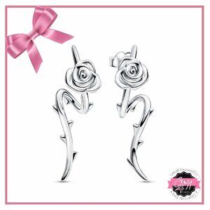 Blooming Rose Curve Needle Earrings